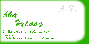 aba halasz business card